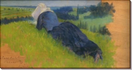 Крестьянка лежит в траве - Кросс, Анри Эдмон