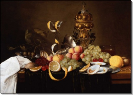 Натюрморт из фруктов с устрицами - Джиллеменс, Ян Пауэл (младший)