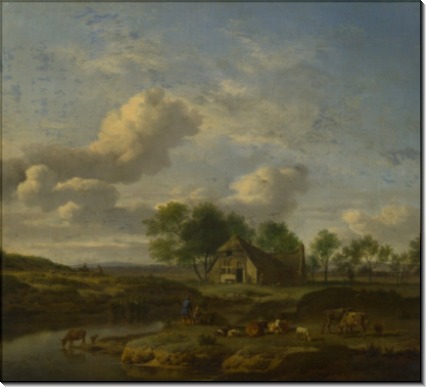 Пейзаж с фермой - Велде, Адриан ван де