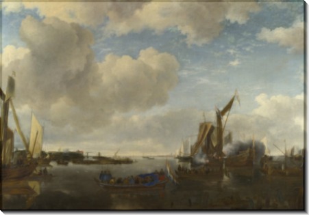 С голландской яхты стреляют салют - Капелле, Ян ван де
