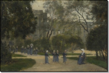 Монахини и школьницы в саду Тюильри - Лепин, Станислас