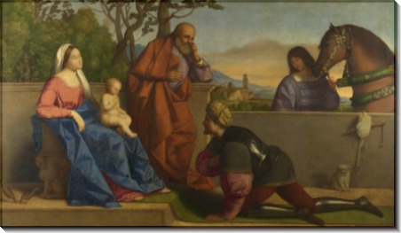 Воин поклоняющийся младенцу Христу и Деве - Катена, Винченцо