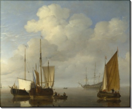 Голландские корабли во время штиля - Велде, Виллем ван де (Младший)