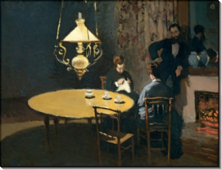 Интерьер после ужина, 1868-1869 - Моне, Клод