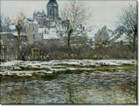 Церковь в Ветёле, снег, 1878-1879 - Моне, Клод
