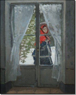 Красный платок, Портрет госпожи Моне, 1873 - Моне, Клод