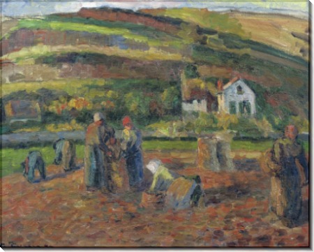 Урожай картофеля, Понтуаз, 1874 - Писсарро, Камиль