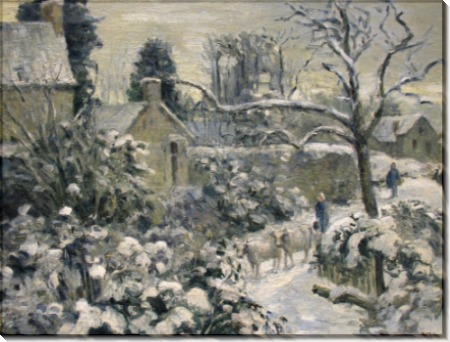 Снежный пейзаж с коровами, 1874 - Писсарро, Камиль