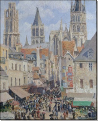 Старый рынок и улица Эписьер в Руане (эффект солнечного света),1898 - Писсарро, Камиль