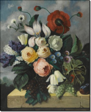 Натюрморт с цветами и фруктами, 1957 - Дора