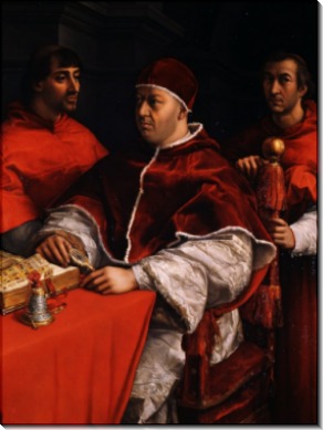 Портрет папы Льва  X с кардиналами - Рафаэль, Санти