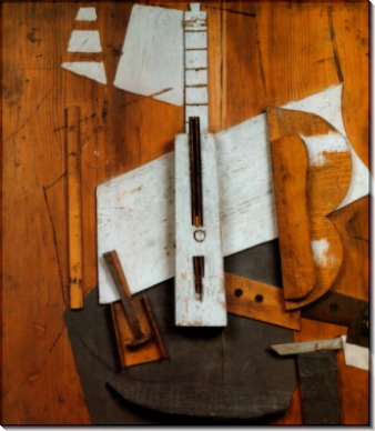 Гитара и бутылка, 1913 - Пикассо, Пабло