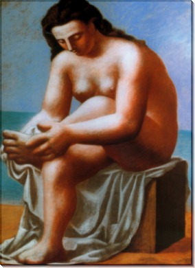 Обнаженная женщина сидя вытирает ноги, 1921 - Пикассо, Пабло