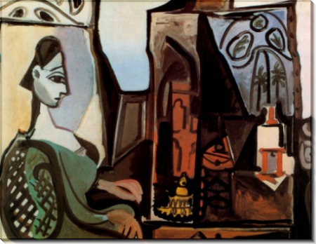 Жаклин в мастерской, 1956 - Пикассо, Пабло