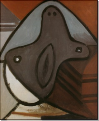 Голова на коричневом фоне, Арлекин - Пикассо, Пабло
