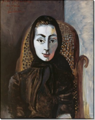 Портрет Жаклин в кресло-качалке и черном шарфе,1954 - Пикассо, Пабло