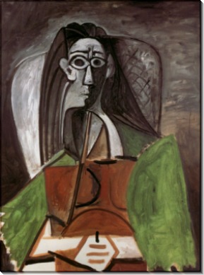 Сидящая женщина со скрещенными руками и зелеными рукавами, 1960 - Пикассо, Пабло