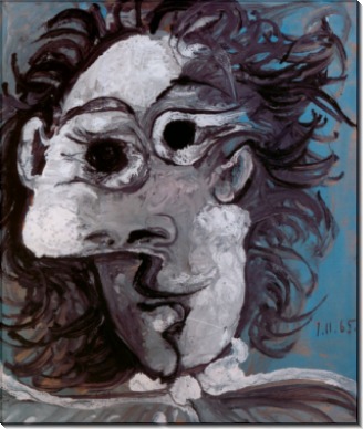 Лицо на синем фоне, 1965 - Пикассо, Пабло