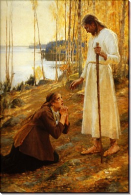 Христос и Мария Магдалина . 1890  Albert Edelfelt - Эдельфельт, Альберт