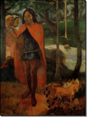 Колдун с Хива Оа (Маркизский мужчина в красном плаще), 1902 - Гоген, Поль 