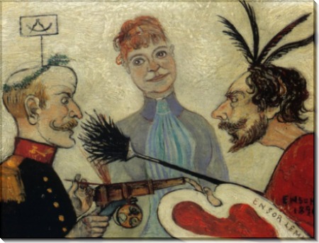 Энсор и генерал Леман обсуждают картину, 1890 - Энсор, Джеймс