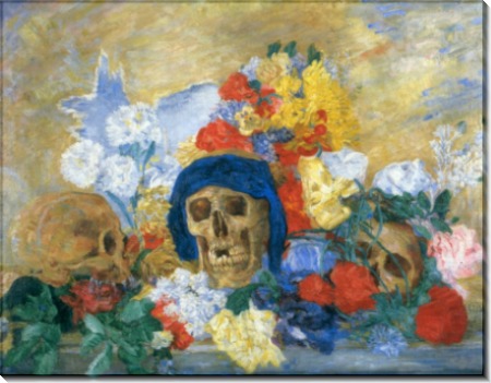 Черепа и цветы, 1909 - Энсор, Джеймс