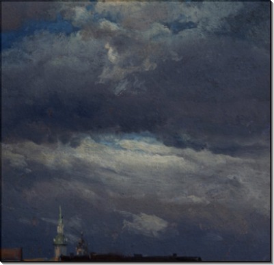 Грозовые облака над башней замка в Дрездене - Даль, Юхан Кристиан Клаусен
