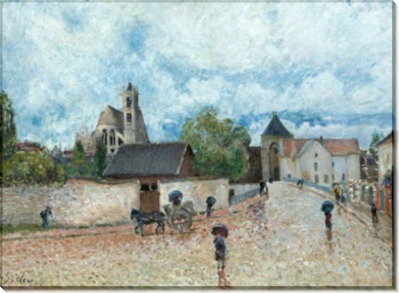 Море-сюр-Луан, дождь, 1887-88 - Сислей, Альфред