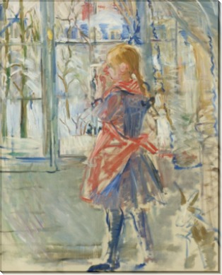 Девочка в красном переднике, 1886 - Моризо, Берта