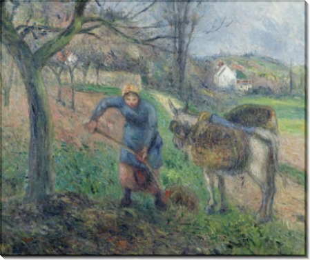 Крестьянка с ослом, Понтуаз,1877 - Писсарро, Камиль