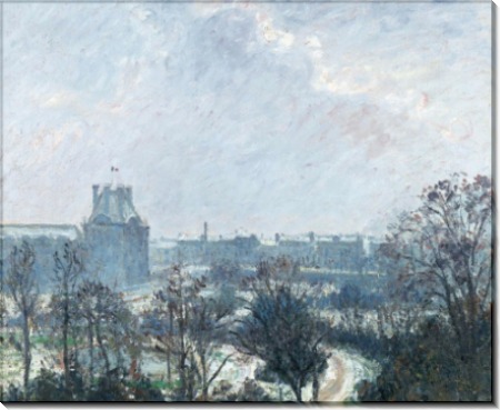 Сад Тюильри и павильон де Флор, снег, 1899 - Писсарро, Камиль