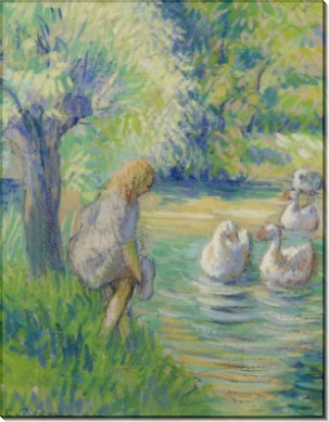 Прачка и гуси, Эрани, 1890 - Писсарро, Камиль