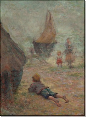 На песке, 1888 - Шуффенекер, Клод-Эмиль