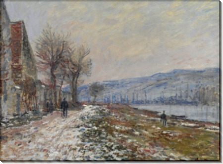 Берега реки в Лавакурт, снег, 1879 - Моне, Клод