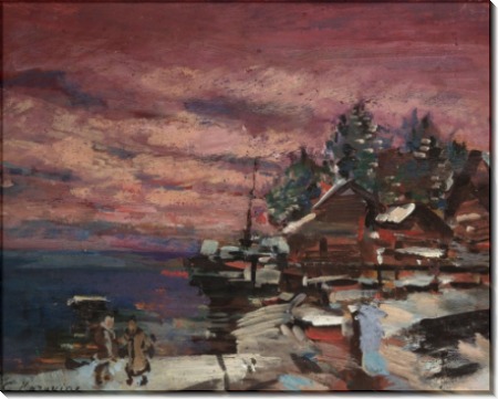 Деревня зимой - Коровин, Константин Алексеевич