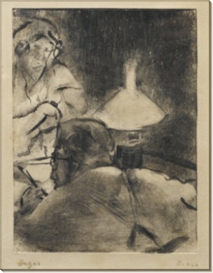 Чтение под лампой, 1880-83 - Дега, Эдгар