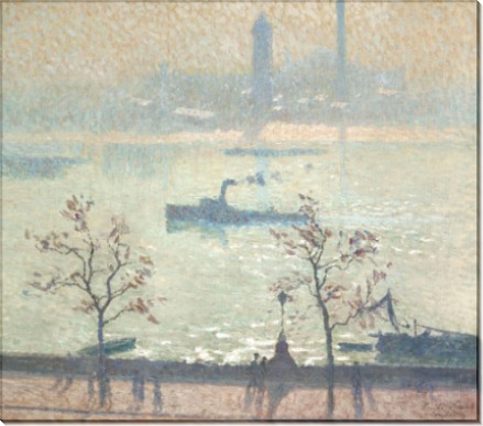 Вид на Темзу с набережной, 1919 - Клаус, Эмиль 