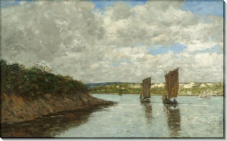 Бретань, парусные лодки в заливе, 1872 - Буден, Эжен