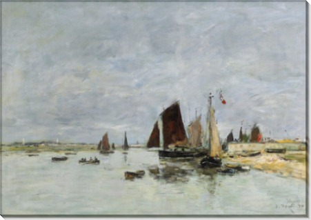 Этапль, лодки в порту, 1876 - Буден, Эжен