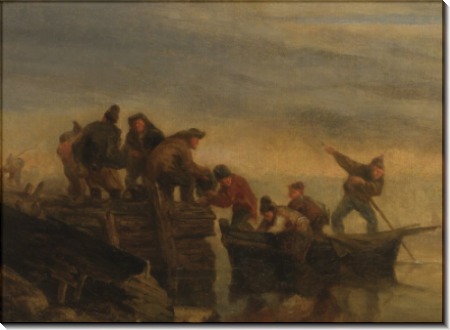 Рыбаки в лодке, 1853-56 - Буден, Эжен
