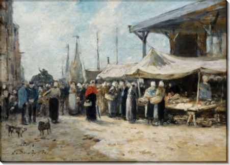 Трувиль, рыбный рынок, 1875 - Буден, Эжен
