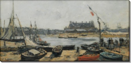 Трувиль, вид на пристань, 1872 - Буден, Эжен