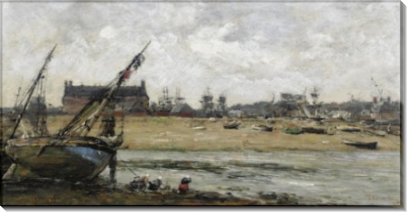 Трувиль, вид на порт, 1870-73 - Буден, Эжен
