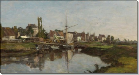 Деревня в Нормандии на берегу реки, 1858-62 - Буден, Эжен