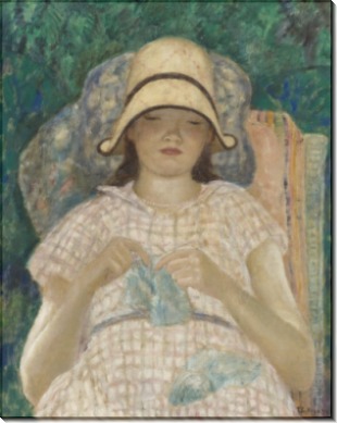 Девушка  за вязанием, 1928 - Фризек, Фредерик Карл