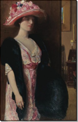 Огонь опалов (леди в мехах - Портрет миссис Сирл), 1912 - Хассам, Фредерик Чайлд 