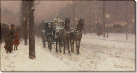 Париж, зимний день, 1877 - Хассам, Фредерик Чайлд 