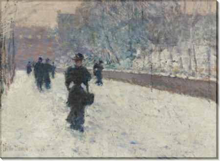 Променад, зима в Нью-Йорке, 1895 - Хассам, Фредерик Чайлд 