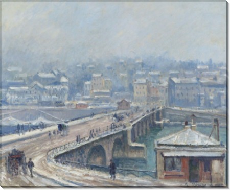 Мост Сен-Клу под снегом, 1905 - Манцана-Писсарро, Жорж