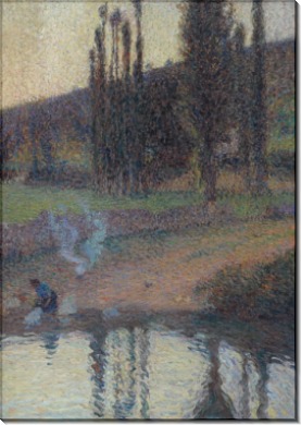 Прачка на берегу реки, 1905 - Мартен, Анри Жан Гийом